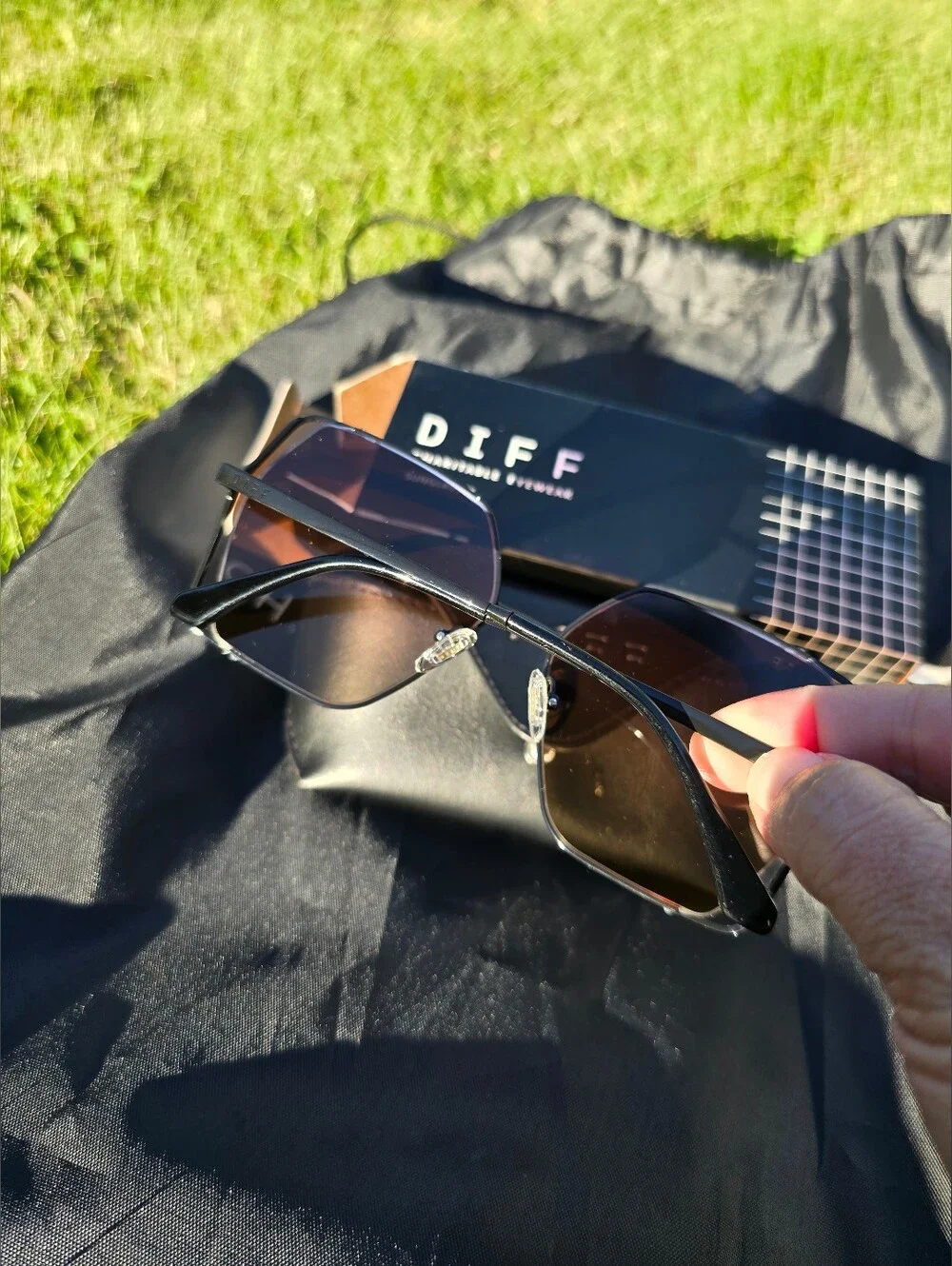 NIB! DIFF Eyewear, Donna IV, black twilight gradient polarized sunglasses